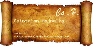 Csintalan Hajnalka névjegykártya
